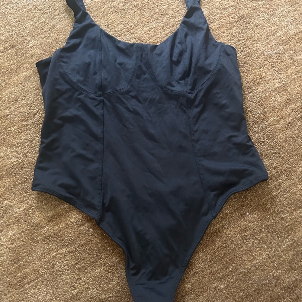 Black Bodysuit Corset Detail